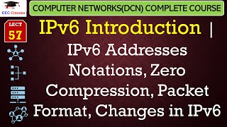 L57 IPv6 Introduction  IPv6 Addresses Notations Zero Compression Packet Format Changes in IPv6 [upl. by Cartan250]