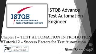 ISTQB Test Automation Engineer  12 Success Factors for Test Automation  ISTQB Tutorials [upl. by Akered]