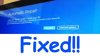 Automatic repair loop fix windows 10118 [upl. by Atlanta]