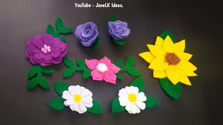 5 Ideas Para Hacer FLORES DE FIELTRO Fácil y Rápidas [upl. by Esnofla361]