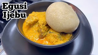 EGUSI IJEBU AND EBA PREPARED THE EASIEST WAY  EGUSI RECIPE cooking nigerianfood localrecipes [upl. by Finnie]