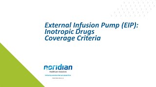 External Infusion Pump EIP Inotropic Drugs Coverage Criteria [upl. by Server512]