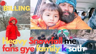 BIRBILLING me HEAVY SNOWFALL ME FANSE FAMILY TRIP snow snowfall himachal travel family fun [upl. by Eisnil]