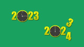 New year 2024 animation green screen  2023 to 2024 countdown clock animation green screen [upl. by Ymac144]