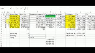 Excel fácil Cálculo do azimute da poligonal [upl. by Cade]