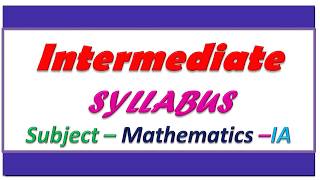 Intermediate 1st year maths 1A syllabus  Intermediate maths 1A chapter names [upl. by Lunt542]