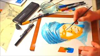 TUTORIAL 3  A Way To Use Tombow ABT As Watercolor [upl. by Danzig]