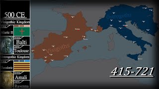 History of the Visigoth amp Ostrogoth Kingdoms  Every Year [upl. by Yovonnda]