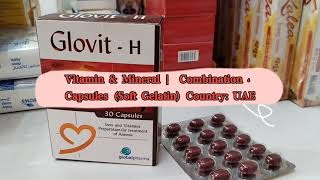 كبسول Glovit H capsul لعلاج فقر الدم ومقوي عام لصحة الجسم يحتوي على الفيتامينات والمعادن جلوفيت [upl. by Nairadal222]