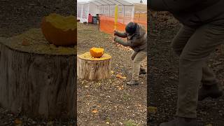 Bro THWACKED That Pumpkin shorts fall colorado halloween [upl. by Aniad681]