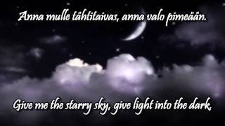 Anna mulle tähtitaivas wlyrics english finnish  Katri Helena [upl. by Adnanref712]