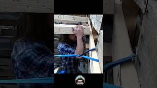 DIY Joist Hanger Installation  Pallet House diypallets steepinthewoods diy construction [upl. by Nnylarat793]