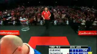 2011 PDC  WDC Osborne vs Thompson 4  5 [upl. by Ragan]