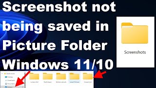 Screenshot not saving in Picture Folder Windows 10  11 Fixed [upl. by Anilemrac]