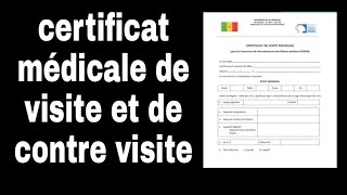 comment avoir un certificat médicale de visite et de contre visite [upl. by Yehs]