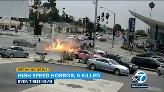 Video shows horrific Windsor Hills crash that left 6 dead 7 injured  ABC7 [upl. by Llertac72]