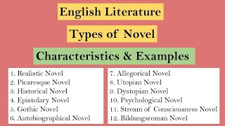 Types of Novels in English Literature  Types of Fiction  Forms of Novel [upl. by Annaik]