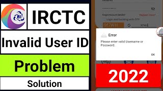 irctc invalid user problem  irctc invalid user id problem  irctc user id disabled solution [upl. by Aimee674]