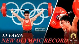 Li Fabin Sets Wew Mens 61kg Snatch Olympic Record  Weightlifting Olympics 2024 [upl. by Wardlaw474]