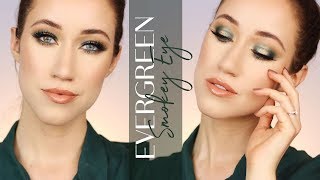 EVERGREEN SMOKEY EYE  Holiday Makeup Tutorial  ALLIE GLINES [upl. by Kopans]