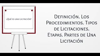 Qué es una Licitación Pública Tipo de Licitaciones Ejemplo de Licitación Pública [upl. by Austina82]