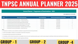 TNPSC ANNUAL PLANNER வந்தாச்சு GROUP 4GROUP 2GROUP 1 EXAMS [upl. by Wilsey618]