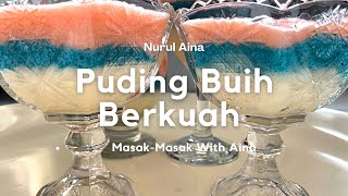 Cara Membuat Puding Buih Berkuah  mudah tanpa tepung kastard [upl. by Dranel]