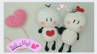 BIGLI Y MIGLI AMIGURUMI PASO A PASO 🤍 SAN VALENTÍN [upl. by Diane]