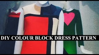 DIY colour block dress pattern [upl. by Dilan]