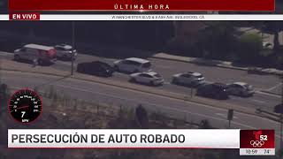 En vivo Varias patrullas persiguen a un conductor de una camioneta SUV en la zona de Los Ángeles [upl. by Eniawd]