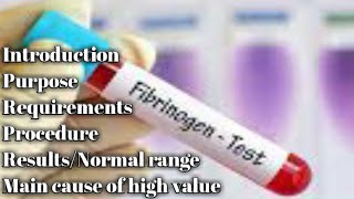 Plasma fibrinogen blood test blood coagulation profile lecture 6 [upl. by Harness]