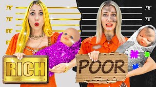 RICH VS BROKE PREGNANT IN JAIL  RICH VS POOR FUNNY SITUATIONS BY CRAFTY HYPE [upl. by Yarg562]