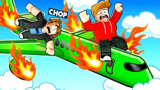 ROBLOX CHOP AND FROSTY PLAY AIRPLANE ESCAPE STORY [upl. by Htebiram]