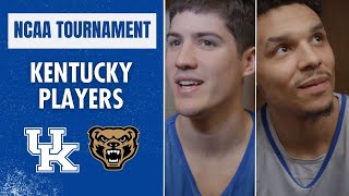 Kentucky basketball players preview opening round matchup vs Oakland [upl. by Hsirrehc]