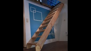 Lowcost Holztreppe aus Schalungsbretter selbstgebaut unter 100€ [upl. by Onifur]