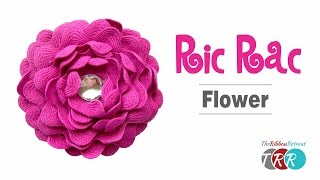 How to Make a Ric Rac Flower  TheRibbonRetreatcom [upl. by Aracal]