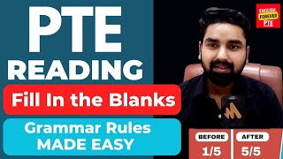 PTE READING FILL IN THE BLANKS  Grammar Tips and Tricks for scoring 9090 in PTE READING [upl. by Nylaehs850]