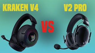 Razer Kraken V4 vs Razer Blackshark V2 Pro  Full Specs Compare Headphones [upl. by Garvy73]