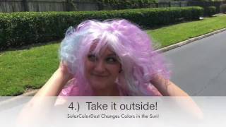 SolarColorDustcom  How to make Color Changing Hair [upl. by Idnaj623]