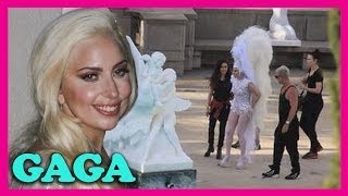 Lady Gaga Films quotGUYquot Music Video at Hearst Castle Whats Up With Gaga [upl. by Darda]