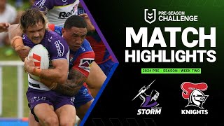 NRL Preseason 2024  Storm v Knights  Match Highlights [upl. by Atirehgram]