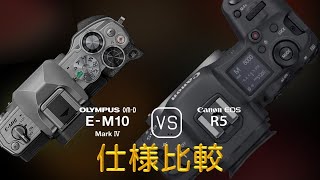 Olympus OMD EM10 Mark IV と Canon EOS R5 の仕様比較 [upl. by Initof]