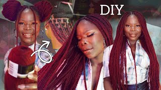 ULTIMATE Twist Hairstyle Using Acrylic Yarn On Natural Hair  Knotless braid method  Easy DIY [upl. by Coulombe]