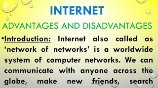 Internet advantages and disadvantages essay in English [upl. by Aivatnwahs]