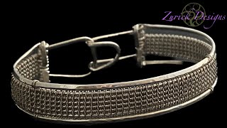 Wire Wrapping Tutorial Sterling Silver Woven Cuff Bracelet [upl. by Ecnahc]