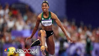 Thea LaFond takes gold in womens triple jump USAs Jasmine Moore wins bronze  Paris Olympics [upl. by Corry330]