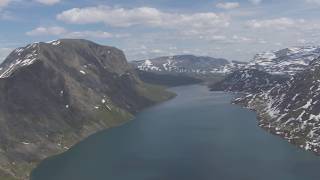 Jotunheimen Gjende Knutshøe Besseggen  Flying Over Norway [upl. by Flore947]