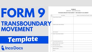 How to Create a Form 9 Transboundary Movement Document for Recycled Exports [upl. by Tish]