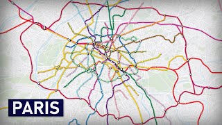 Evolution of the Paris Metro amp RER 19002035 geographic map [upl. by Roscoe]