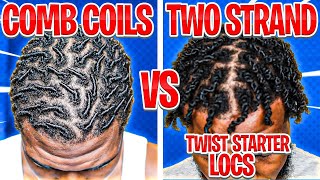 Comb Coils Vs Two Strand Twist Starter Loc Method on Short Hair Pros and Cons Which is Best To Start [upl. by Porcia]